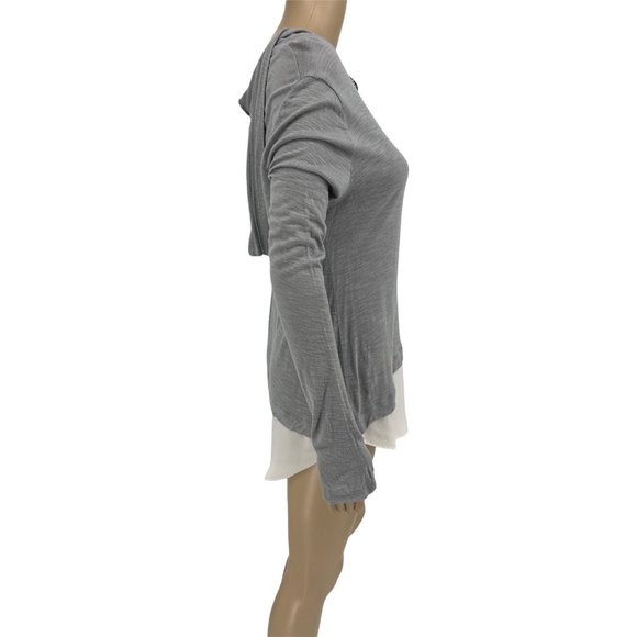 Juicy Couture hoodie top small hi lo gray bling white contrast - Picture 4 of 10